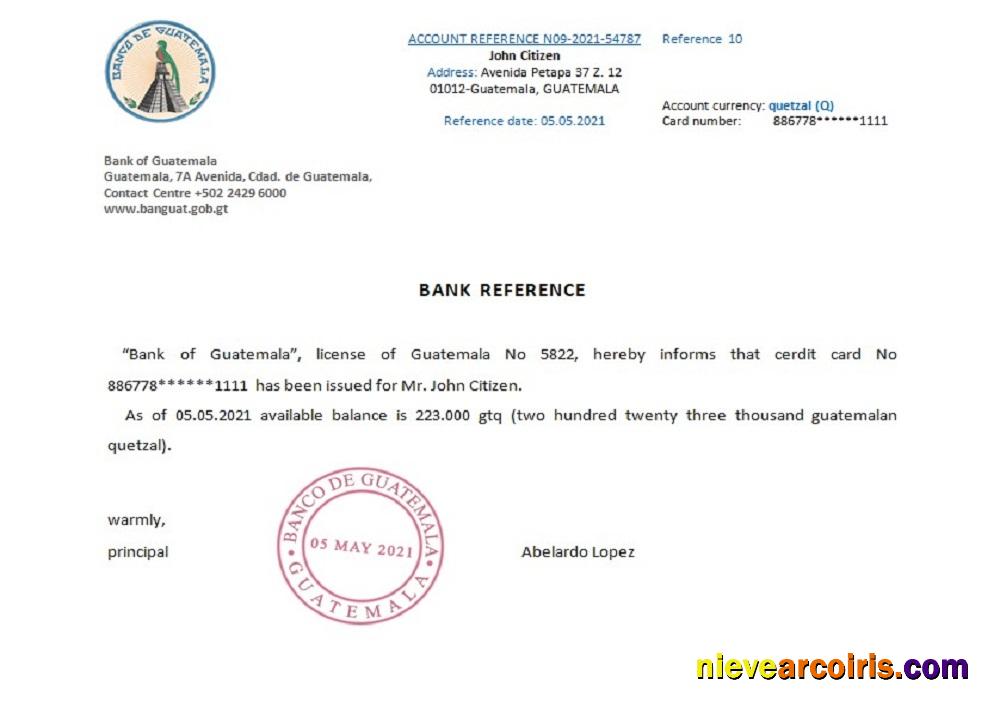 Guatemala Bank of Guatemala reference